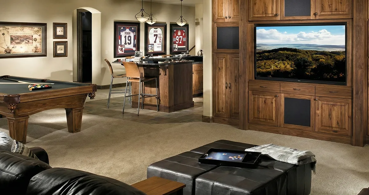 finished basement remodeling project transforming a basement into a comfortable living space in Scottsdale, AZ